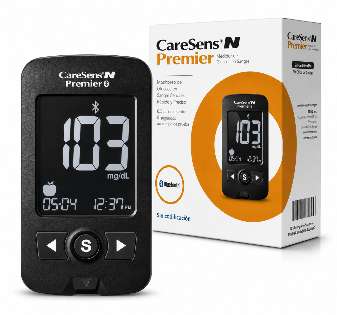 Glucómetro Medidor de Glucosa CareSens N Premier con Bluetooth