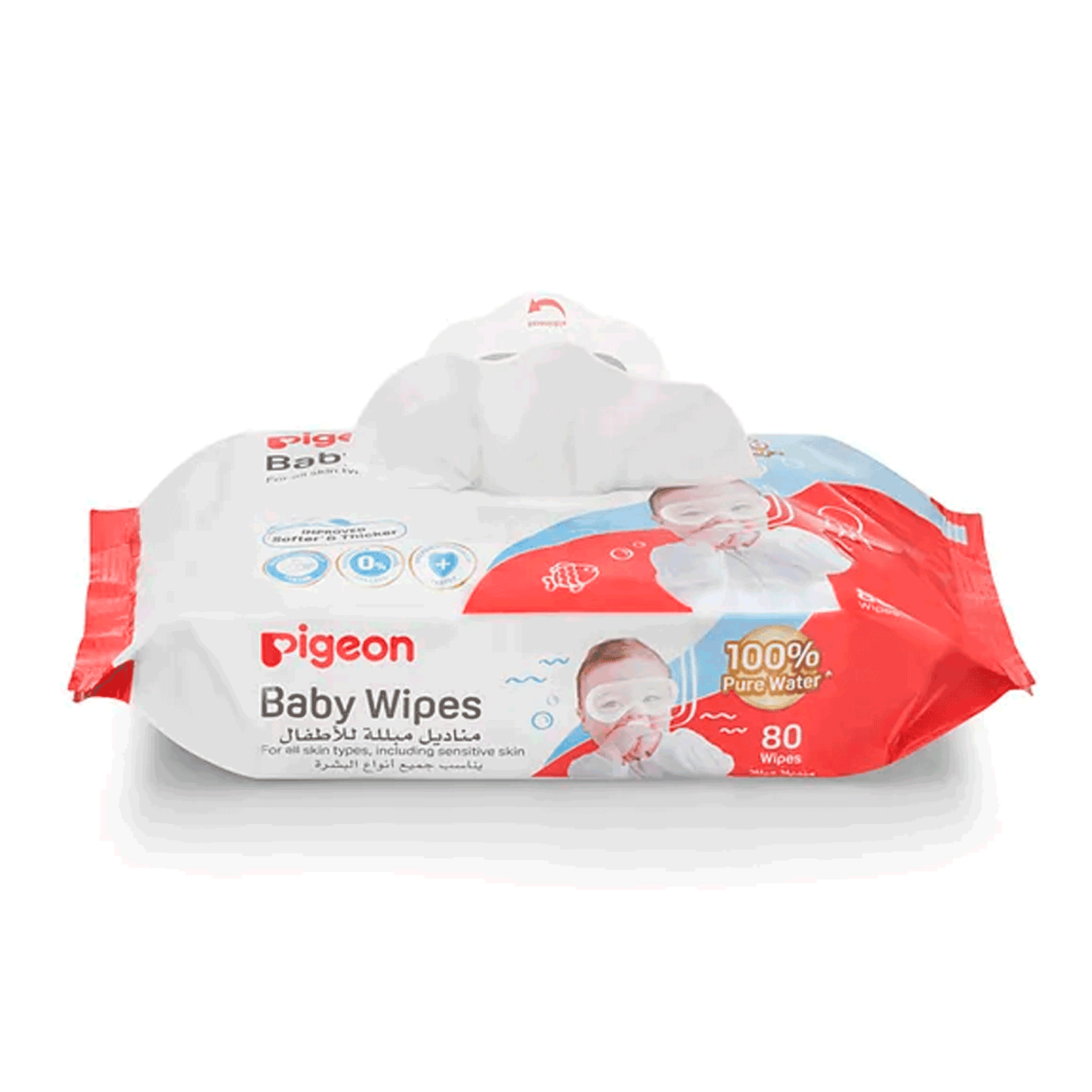 Toallitas Húmedas Pigeon Baby Wipes 99% Agua 82 Unidades Pack x3