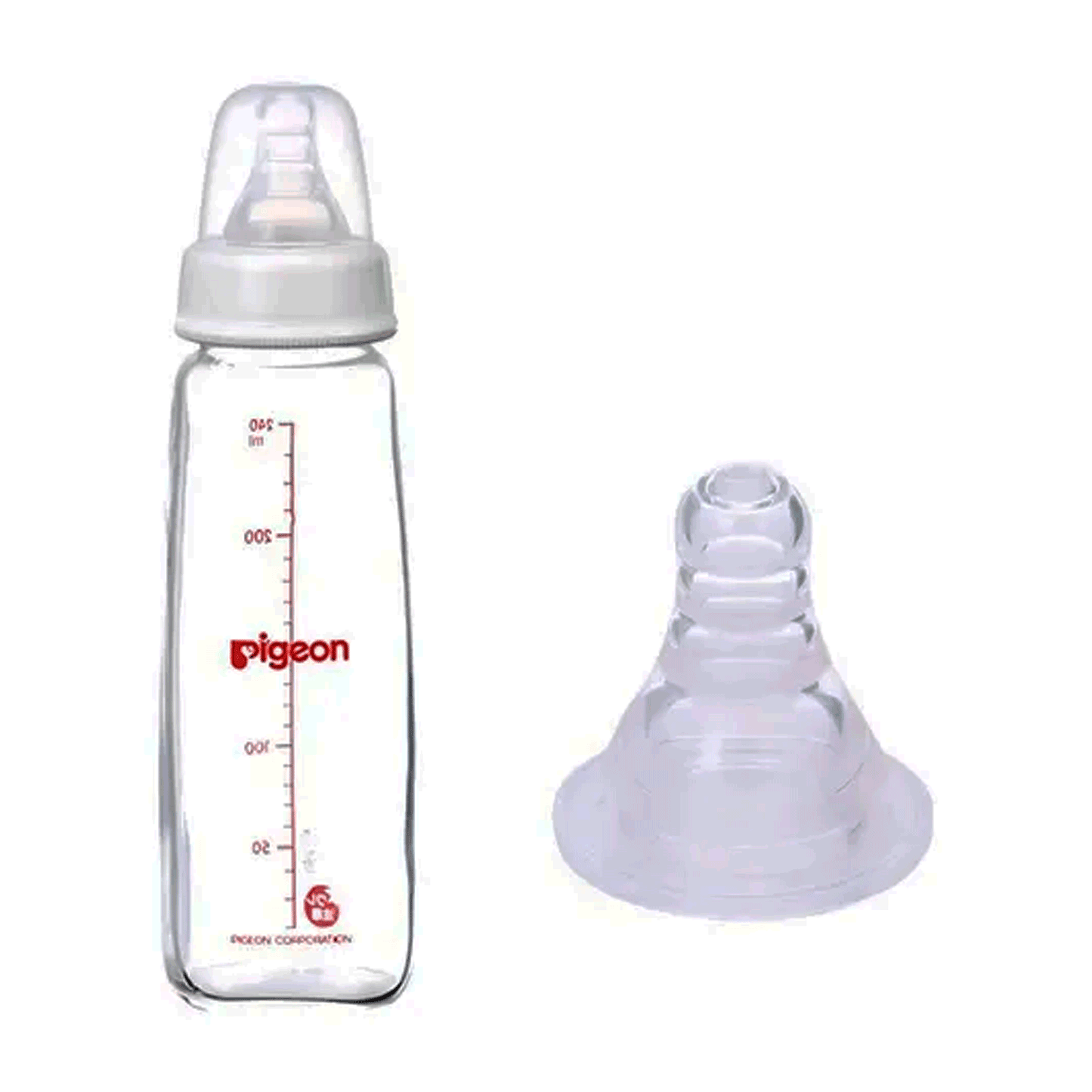 Mamadera Vidrio 240Ml Flexible Edad6+m Pigeon