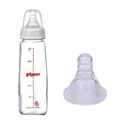 Mamadera Vidrio 240Ml Flexible Edad6+m Pigeon