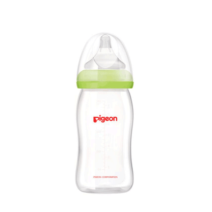 Mamadera Biberón Anti-cólicos Pigeon SofTouch Vidrio 240 ml | Boca Ancha | 3+ Meses