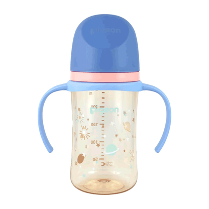 Mamadera Biberón Pigeon SofTouch Planets 3 con Asa 240 ml | 3+ Meses
