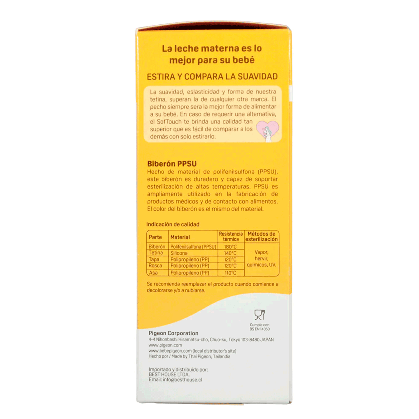 Biberón Mamadera Softouch Fiesta 2 con Asa 240 ml Pigeon