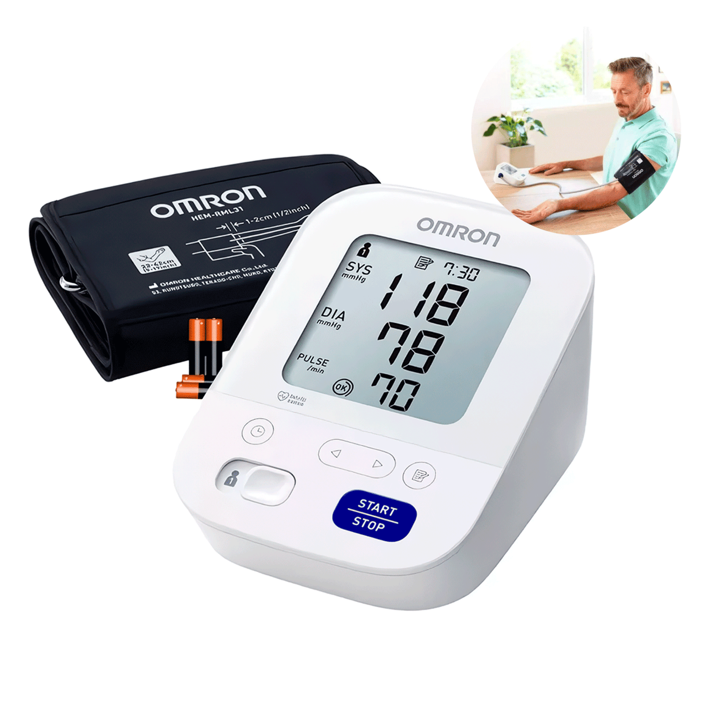 Toma Presión Digital de Brazo Omron M3 HEM-7154 | 2 Usuarios