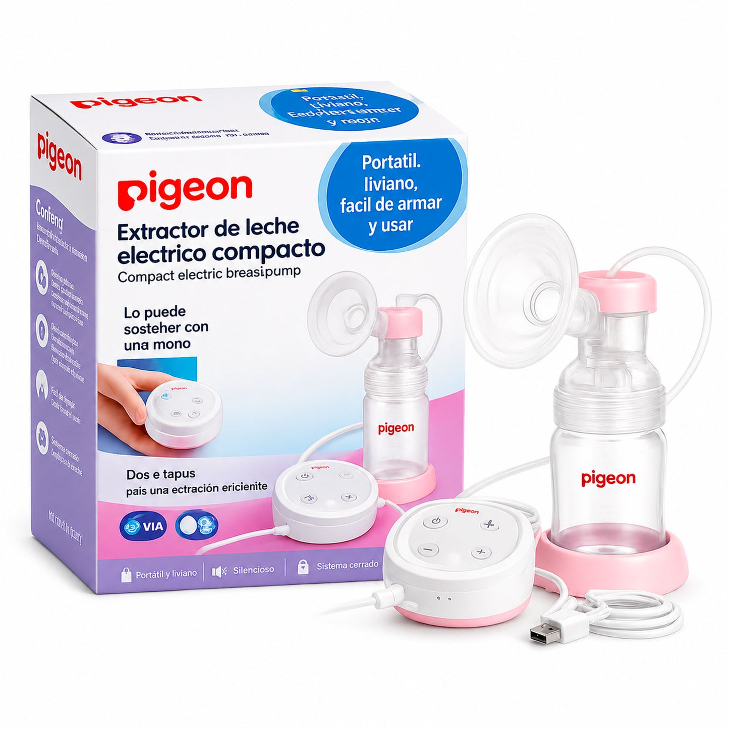 Extractor De Leche Eléctrico Compacto Pigeon