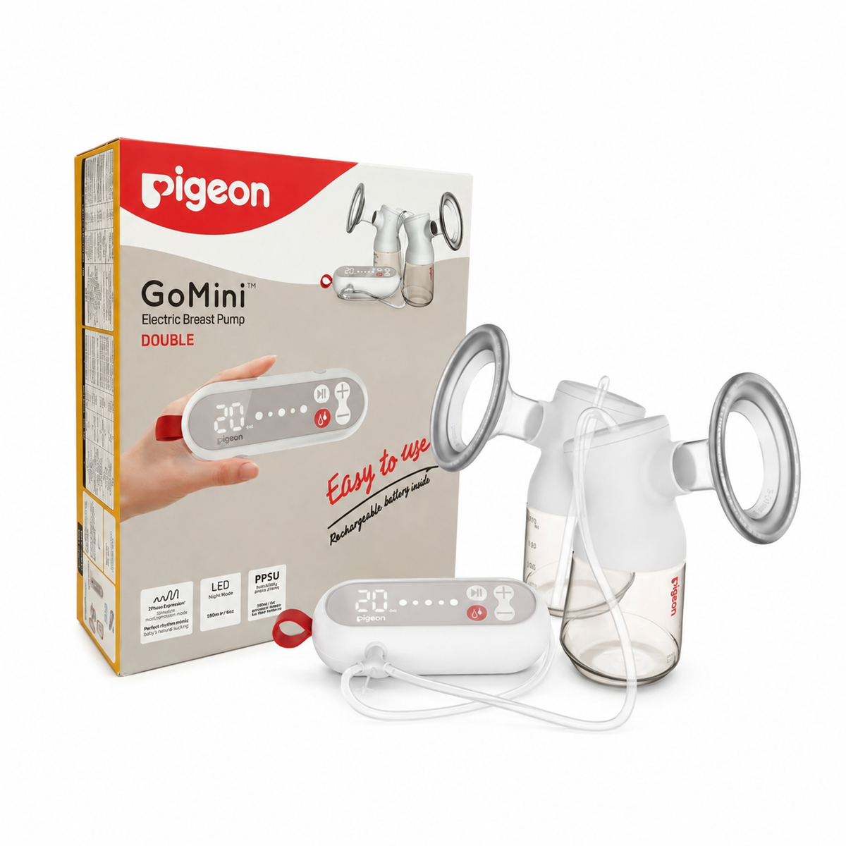 Extractor De Leche Eléctrico Double Go mini Pigeon
