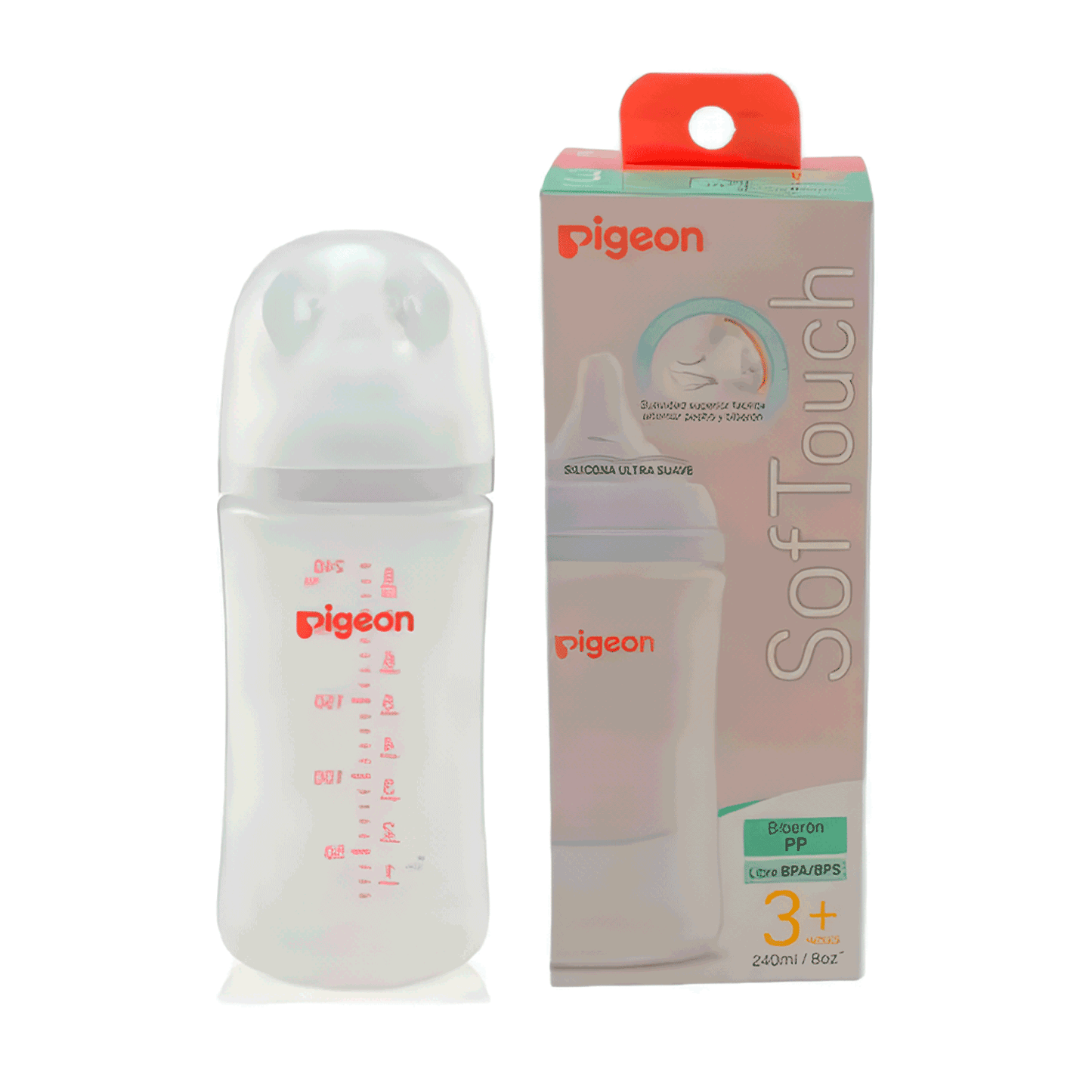 Mamadera Softouch Boca Ancha 240Ml Pp 3+ m  Pigeon