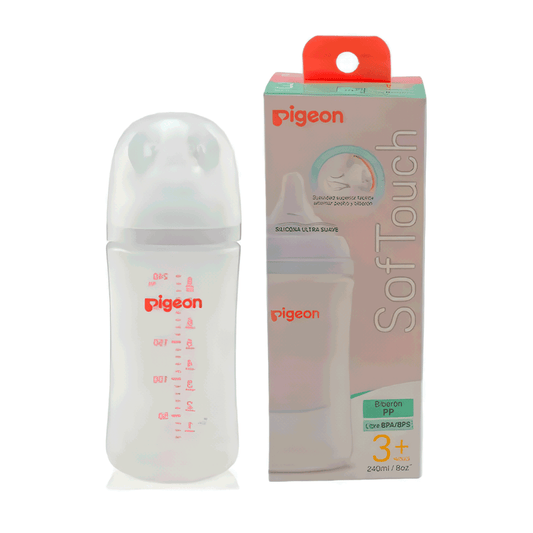 Mamadera Softouch Boca Ancha 240Ml Pp 3+ m  Pigeon