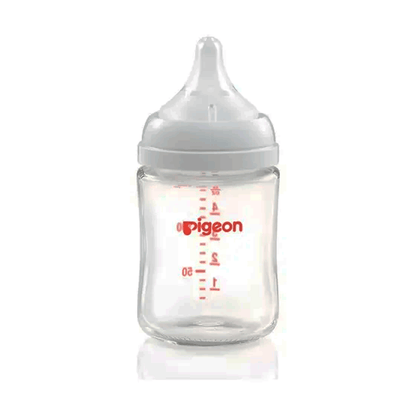 Mamadera Vidrio Softouch Boca Ancha 160ml Edad0+m Pigeon