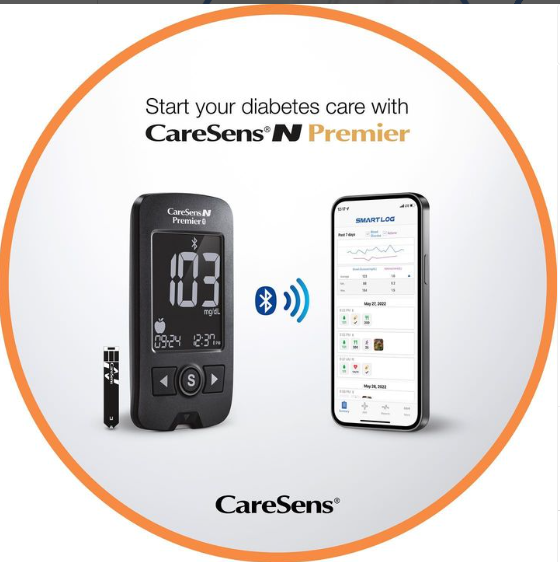Glucómetro Caresens N Premier Bluetooth Glicemia 50Cintas+50Lan