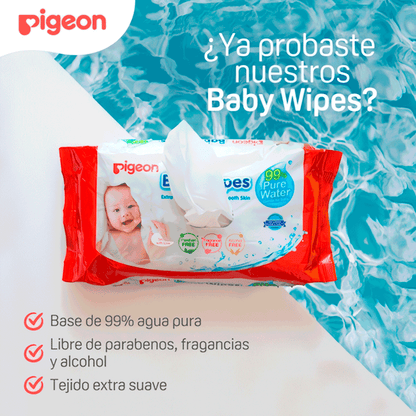 Toallitas Húmedas Pigeon Baby Wipes 99% Agua 82 Unidades