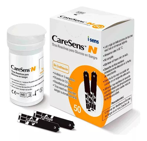 100 Tiras Reactivas CareSens N Premier | Repuesto Original para Glucómetro CareSens