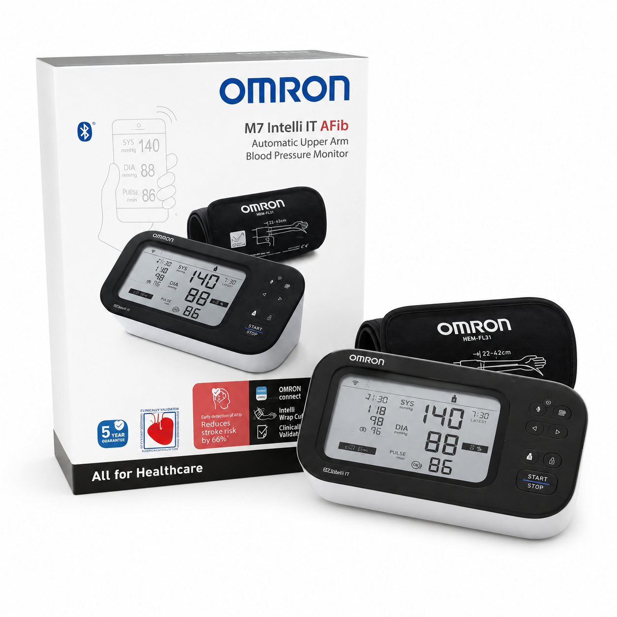 Toma Presión Digital Omron M7 Intelli It Afib Con Bluetooth