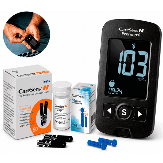 Glucómetro Caresens N Premier Bluetooth Glicemia 50Cintas+50Lan