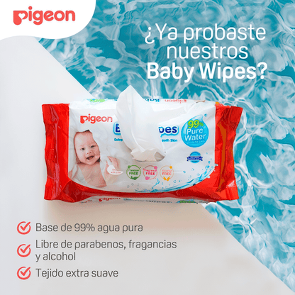 Toallitas Húmedas Pigeon Baby Wipes 99% Agua 82 Unidades Pack x3